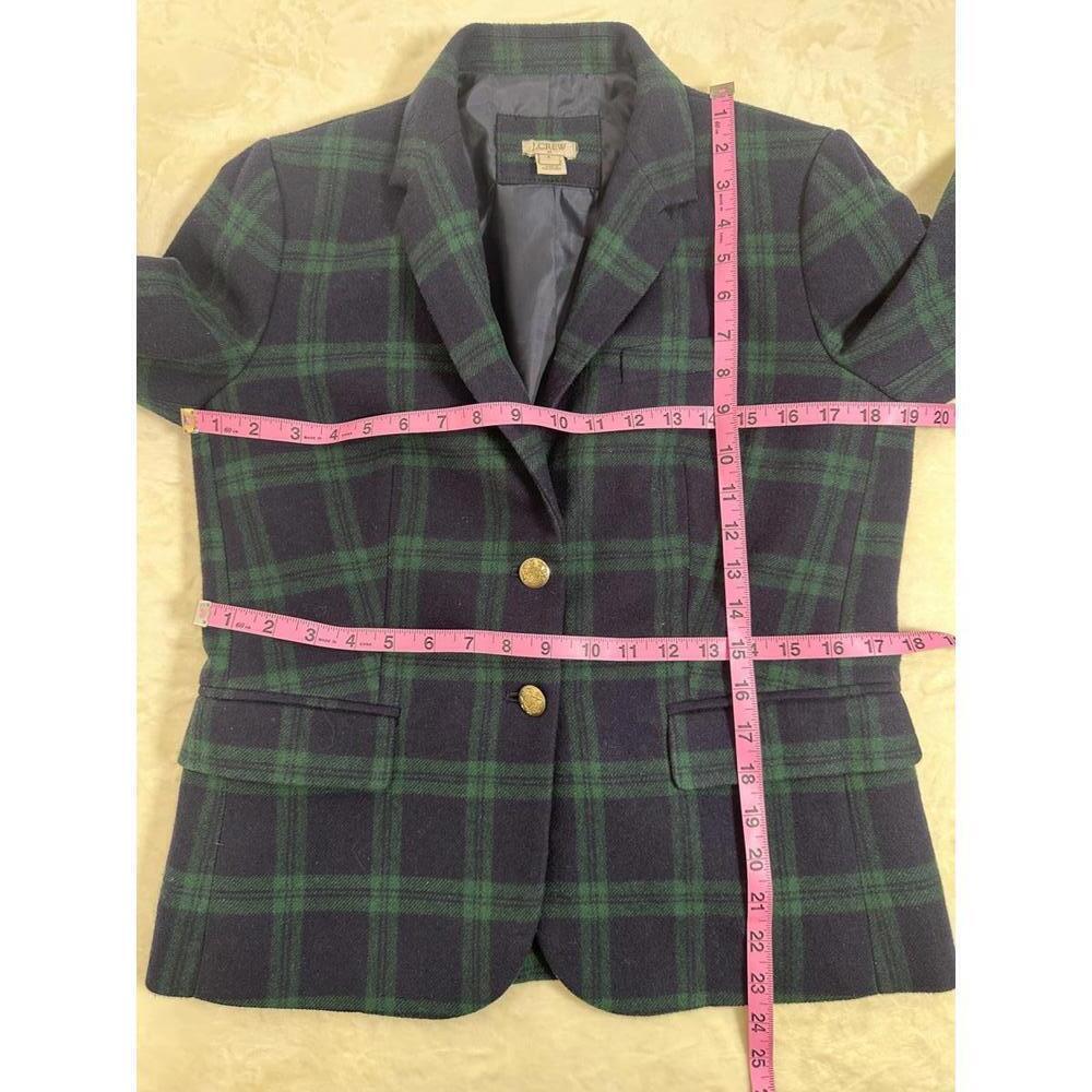 J.Crew Sz 6 Black Watch Plaid Wool Blazer Preppy Officecore Career Workwear - Picture 7 of 7